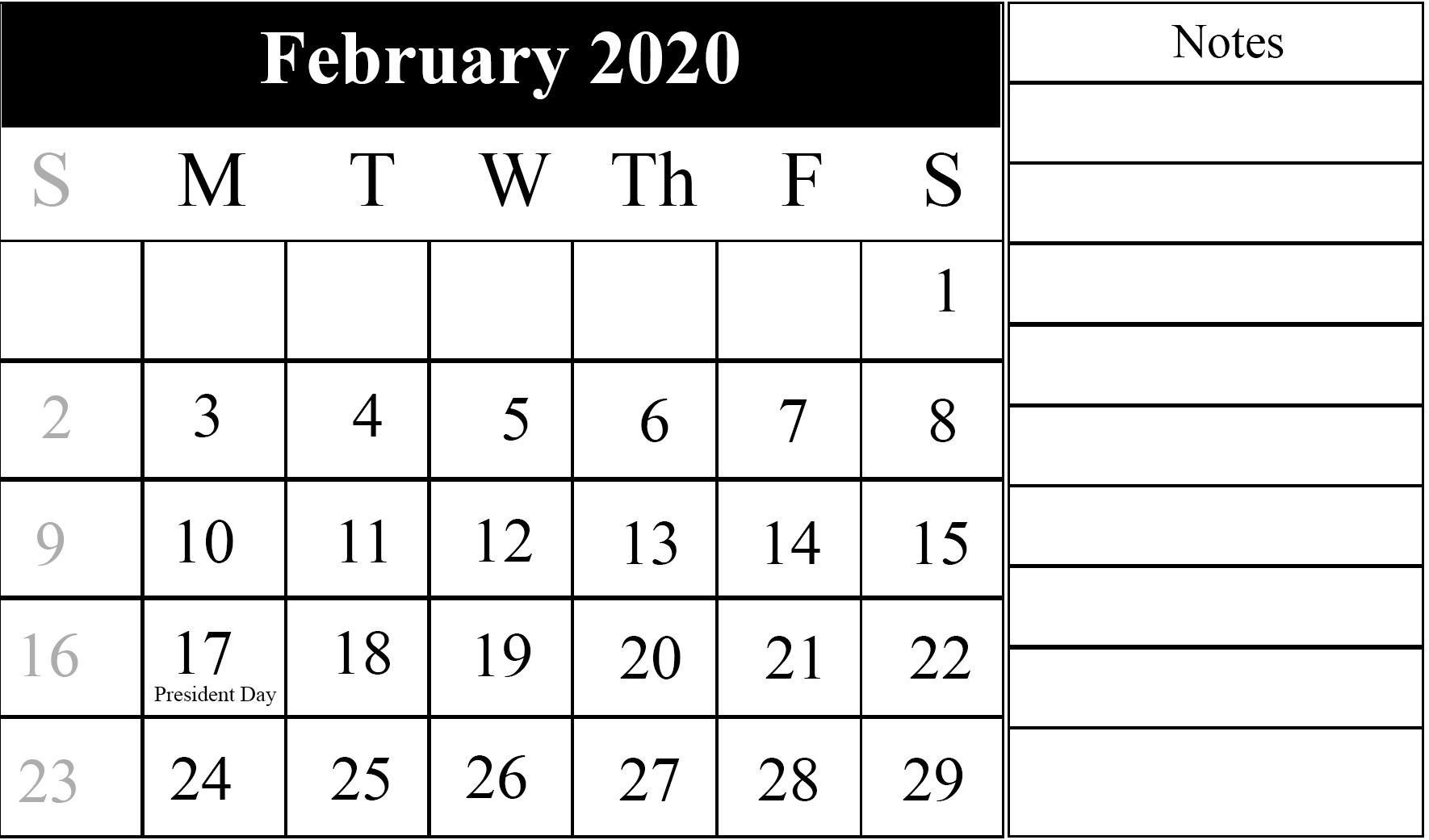 February Calendar 2020 Free Printable Template Pdf Word Excel Extraordinary Free Printable Calendars 2020 Blanks Word