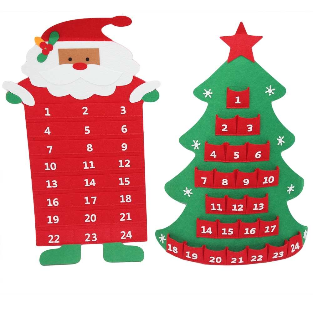 Felt Countdown To Christmas Calendar Advent Christmas Tree Advent Calendar  Navidad Natale Kerst - Buy Christmas Tree Advent Calendar,navidad Natale Countdown To Christmas Calendar Online