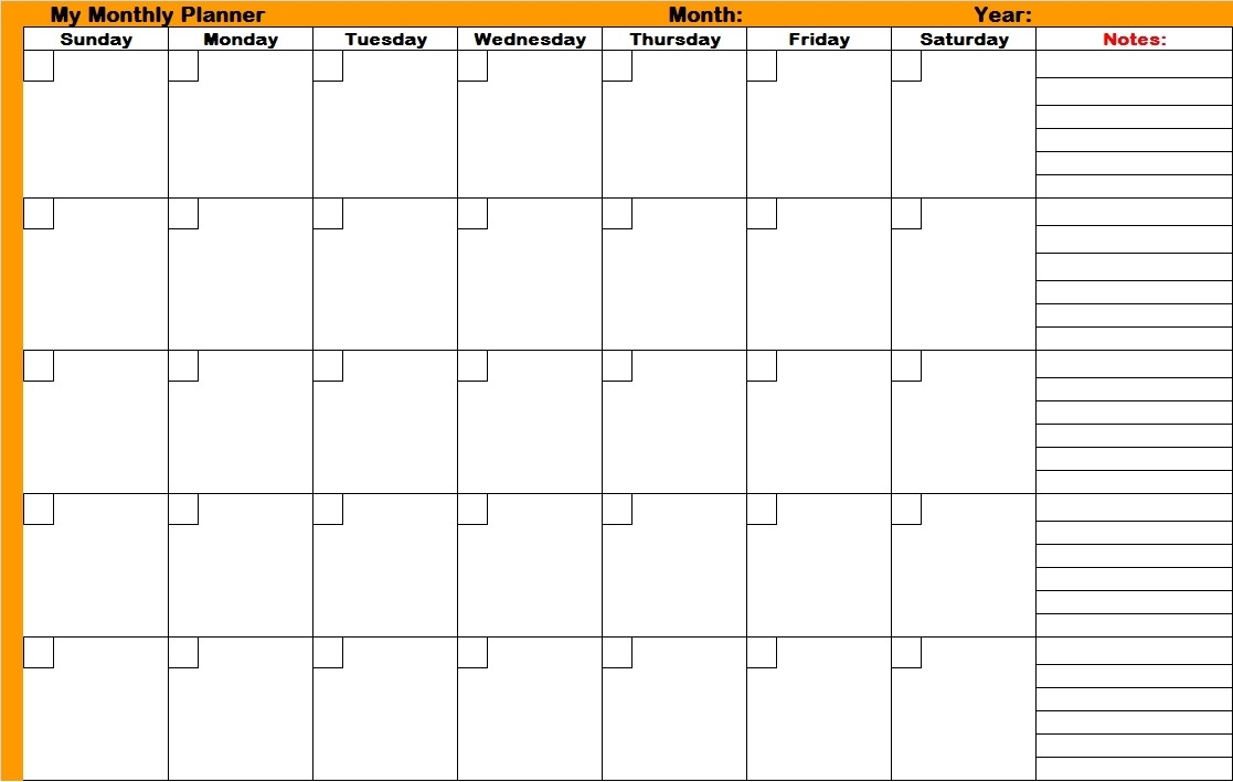 File:monthly-Planners-Printable-Planners - Wikimedia Commons Blank Monthly Planner No Dates