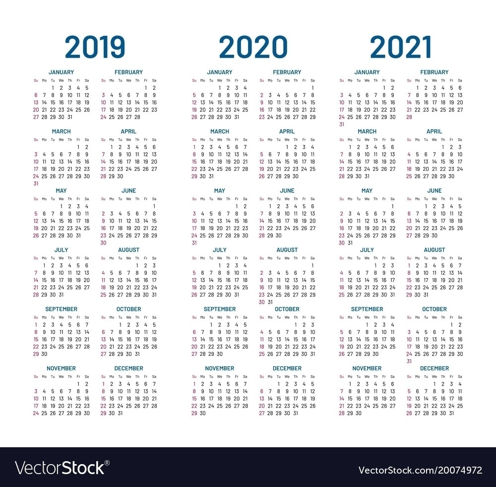 Fine 3 Year Calendar 2019 To 2021 : Mini Calendar Template Perky Free Printable 3 Year Calendar 2019 To 2020