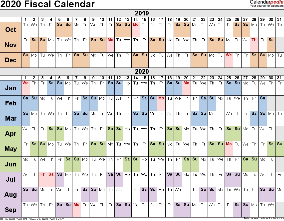 Fiscal Calendars 2020 - Free Printable Excel Templates Remarkable Fiscal Year Calendar 2020 Printable