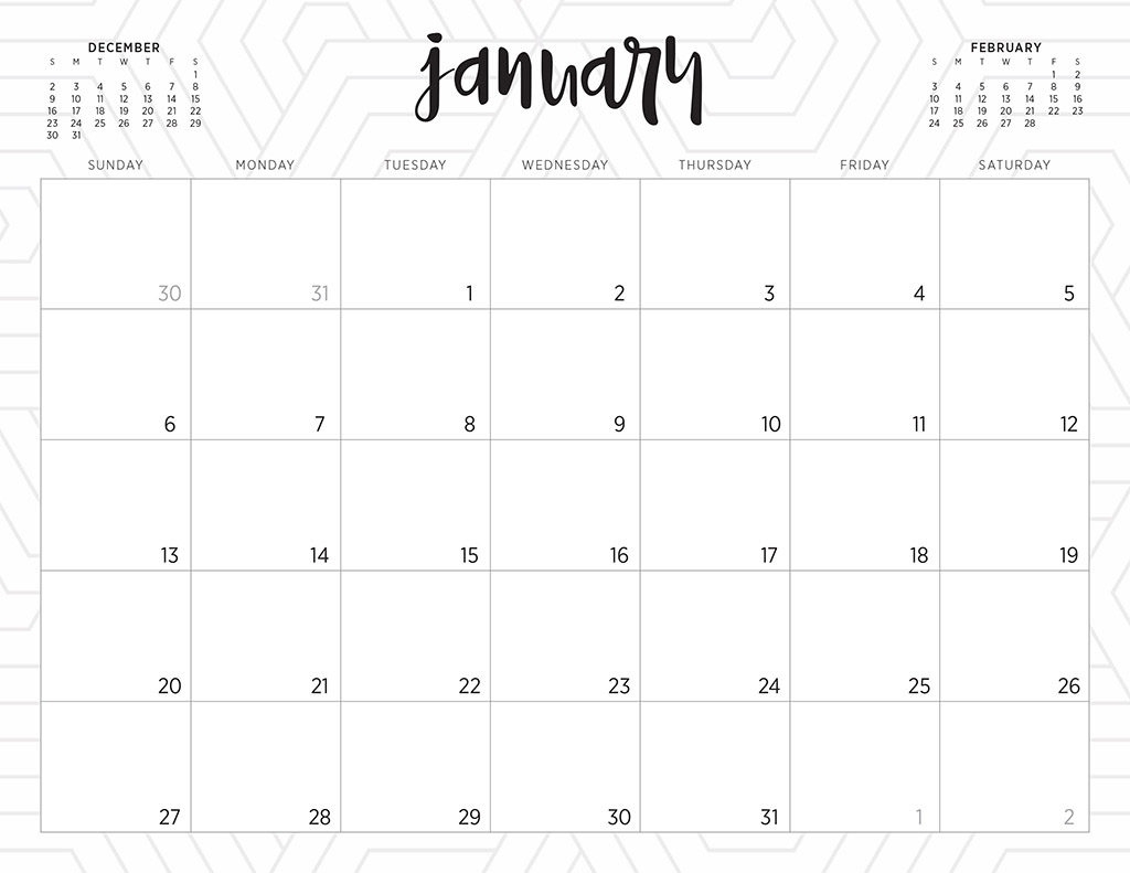 Free 2019 Printable Calendars - 46 Designs To Choose From! Free Blank Calendar Printable Weekly No Download
