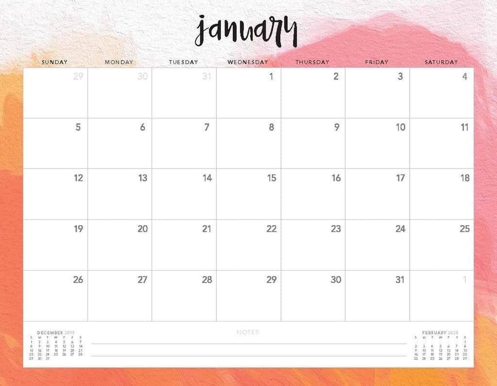 Free 2020 Printable Calendars - 51 Designs To Choose From! 2020 Calendar Monthly Printable Free