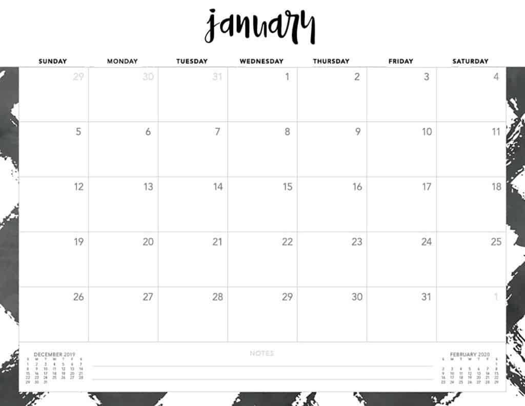 Free 2020 Printable Calendars - 51 Designs To Choose From! Free Printable Calendar Monday Start