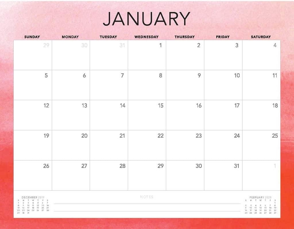 Free 2020 Printable Calendars - 51 Designs To Choose From! Printable Calendar 2020 Monthly Starting Monday