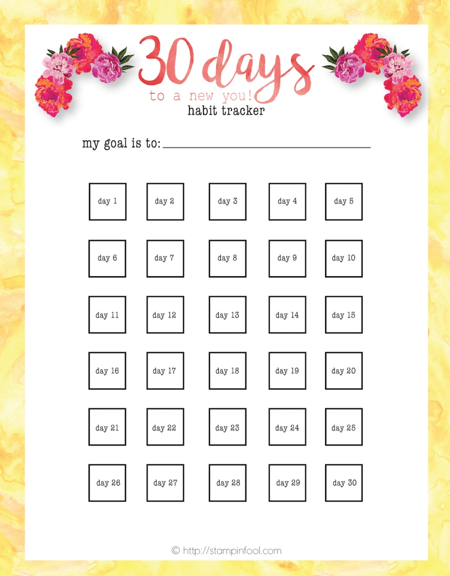 Free 30 Day Habit Tracker Printable: Reach Your Goals With Free Printable Countdown Calendar Days