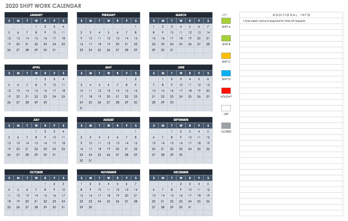 Free Blank Calendar Templates - Smartsheet Exceptional Blank Calendar Template 2020 No Weekends