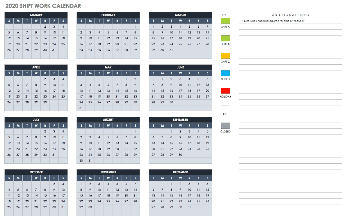 Free Blank Calendar Templates - Smartsheet Ms Word Free Download Calendar 2020