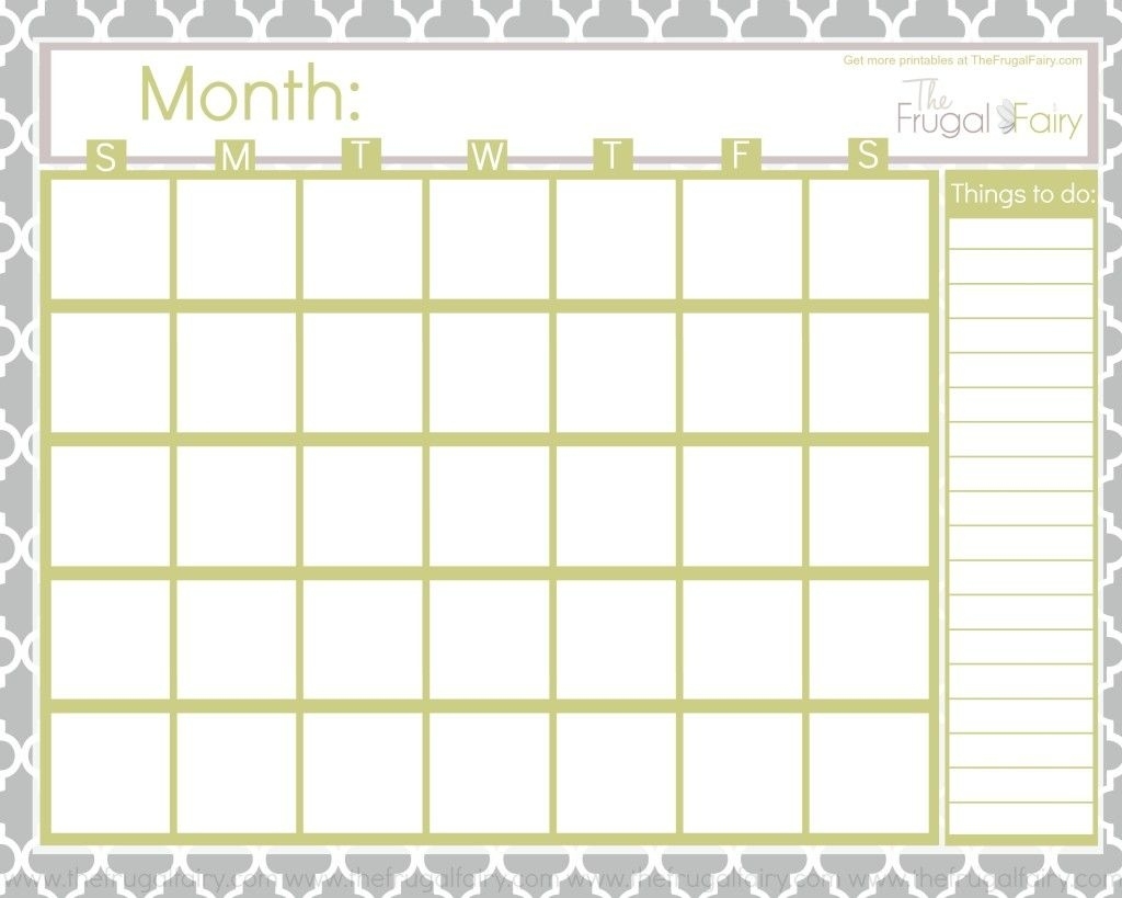 Free Blank Printable Calendar | Printable Blank Calendar Blank Calenders With No Dates