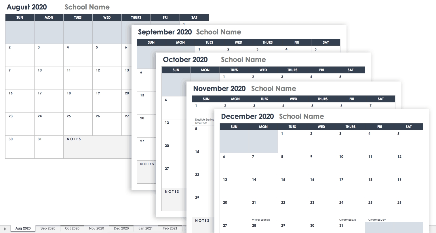 Free Google Calendar Templates | Smartsheet Google Sheets Monthly Planner Template