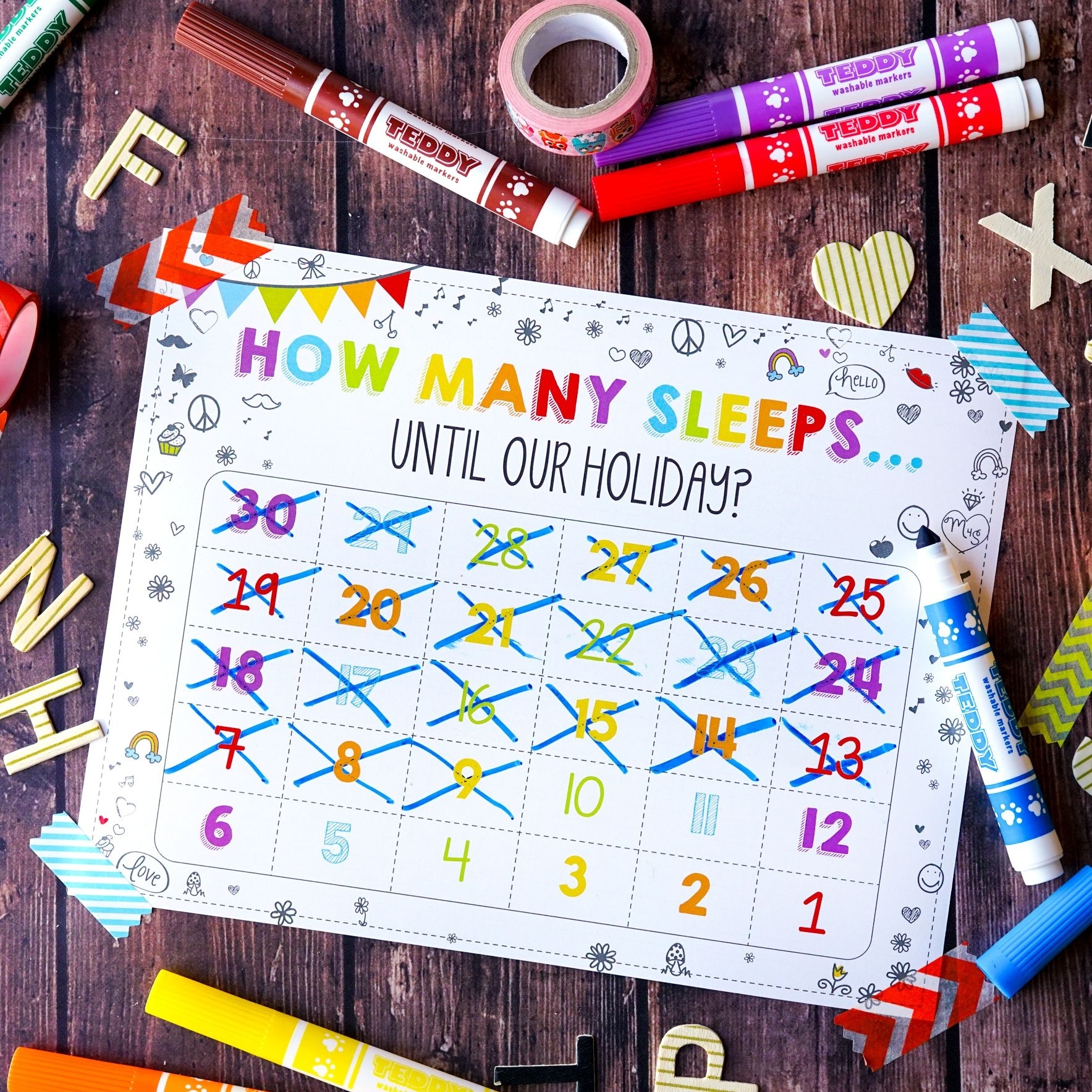 Free &#039;how Many Sleeps&#039; Countdown Calendar | Countdown Exceptional Free Countdown Birthday Calendar Printable