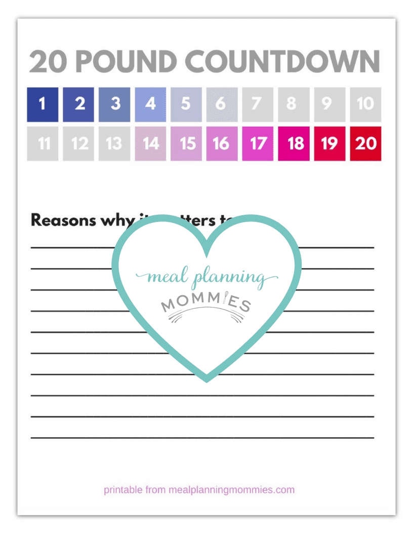 Free Printable 20-100 Pound Weight Loss Trackers - Meal Exceptional Printable Weight Loss Countdown Chart