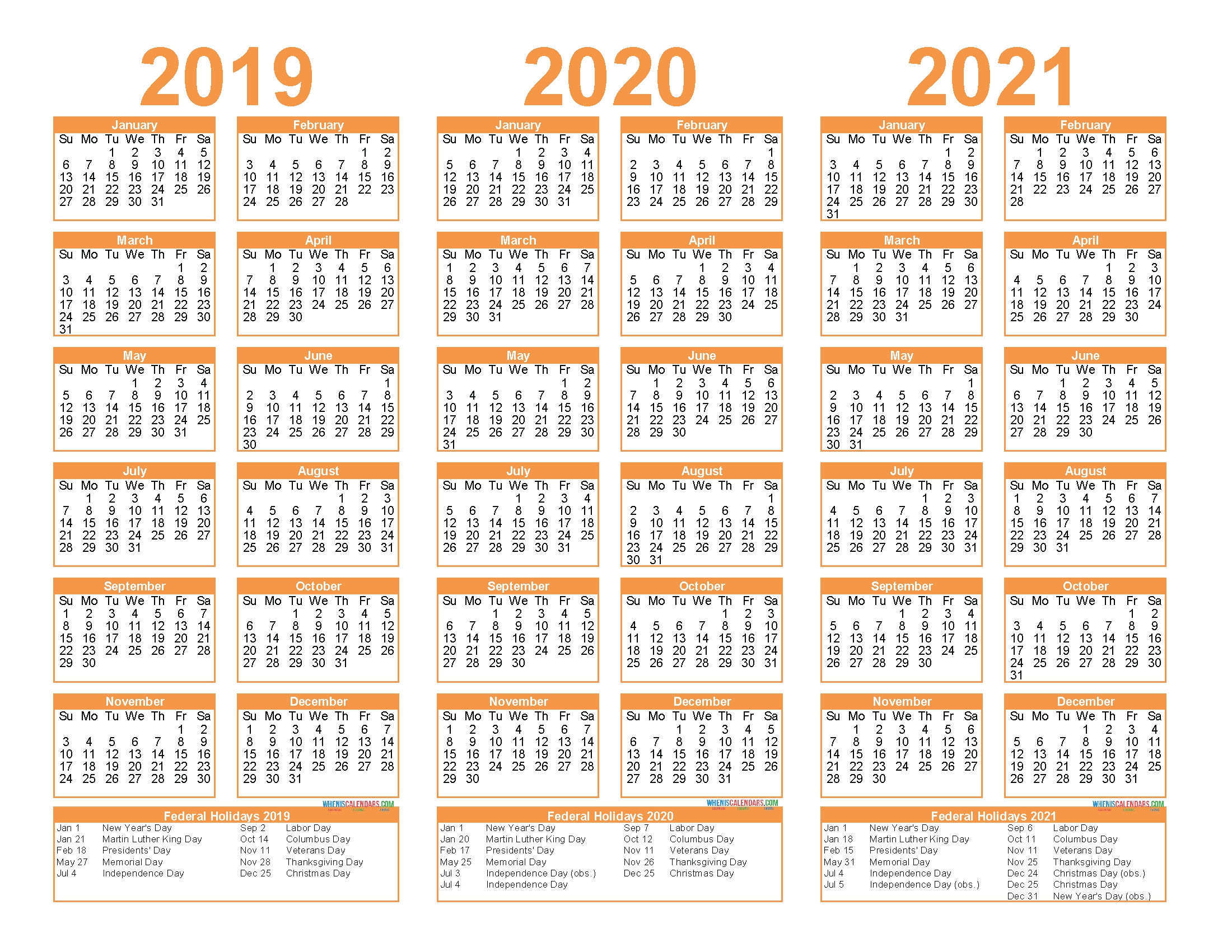Free Printable 2019 2020 2021 Calendar With Holidays | Free Perky Free Printable 3 Year Calendar 2019 To 2020