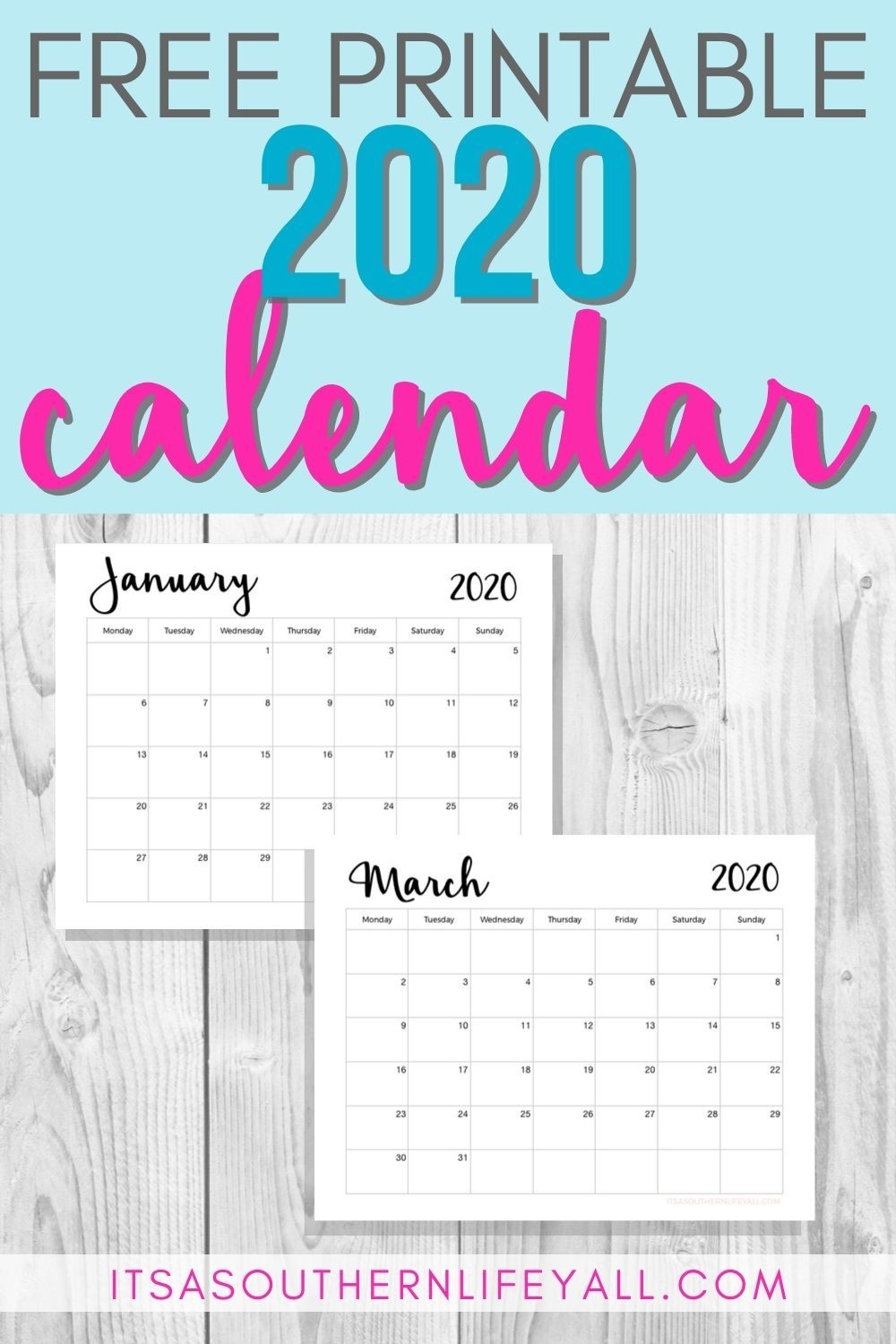 Free Printable 2020 Calendar | Monthly Planner Printable 2020 Calendar Important Dates