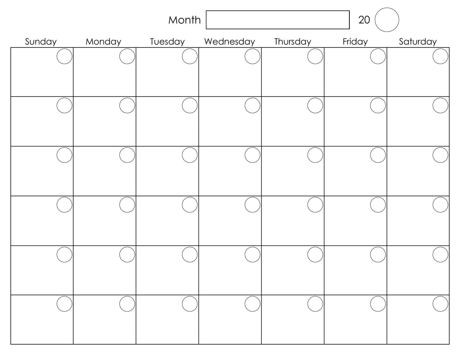 Free Printable 2020 Calendar Template Pdf, Word, Excel, Page Exceptional Blank Calendar Starting On Monday