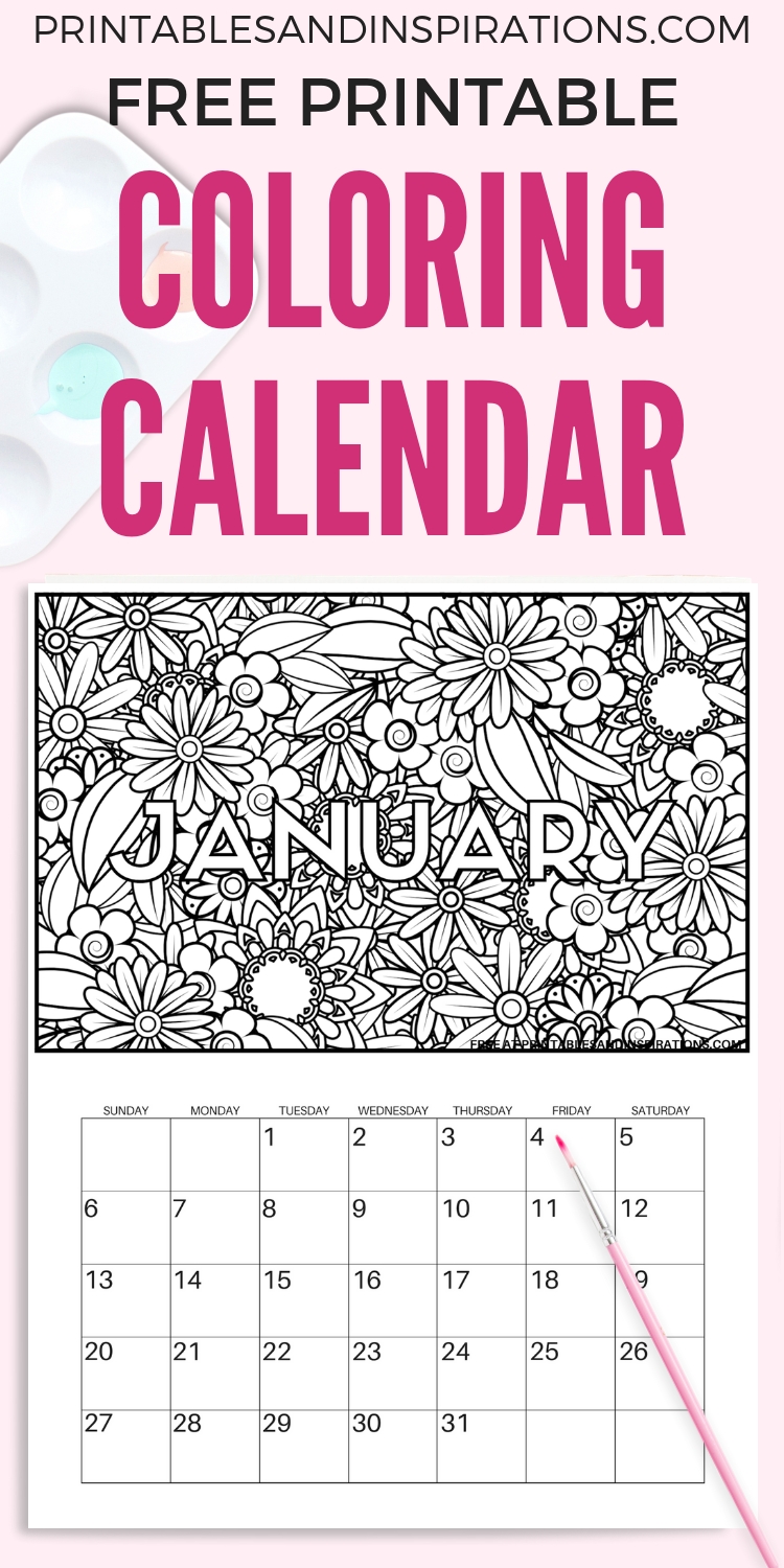 Free Printable 2020 Coloring Calendar Pages | Free Calendar Free Printable Christmas Countdown Calendar 2020