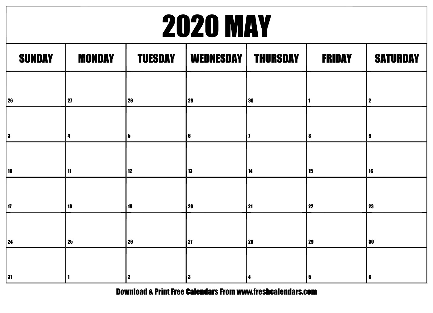 Free Printable 2020 Monthly Calendar With Holidays-Free Free 4X6 Printable Monthly Calendars