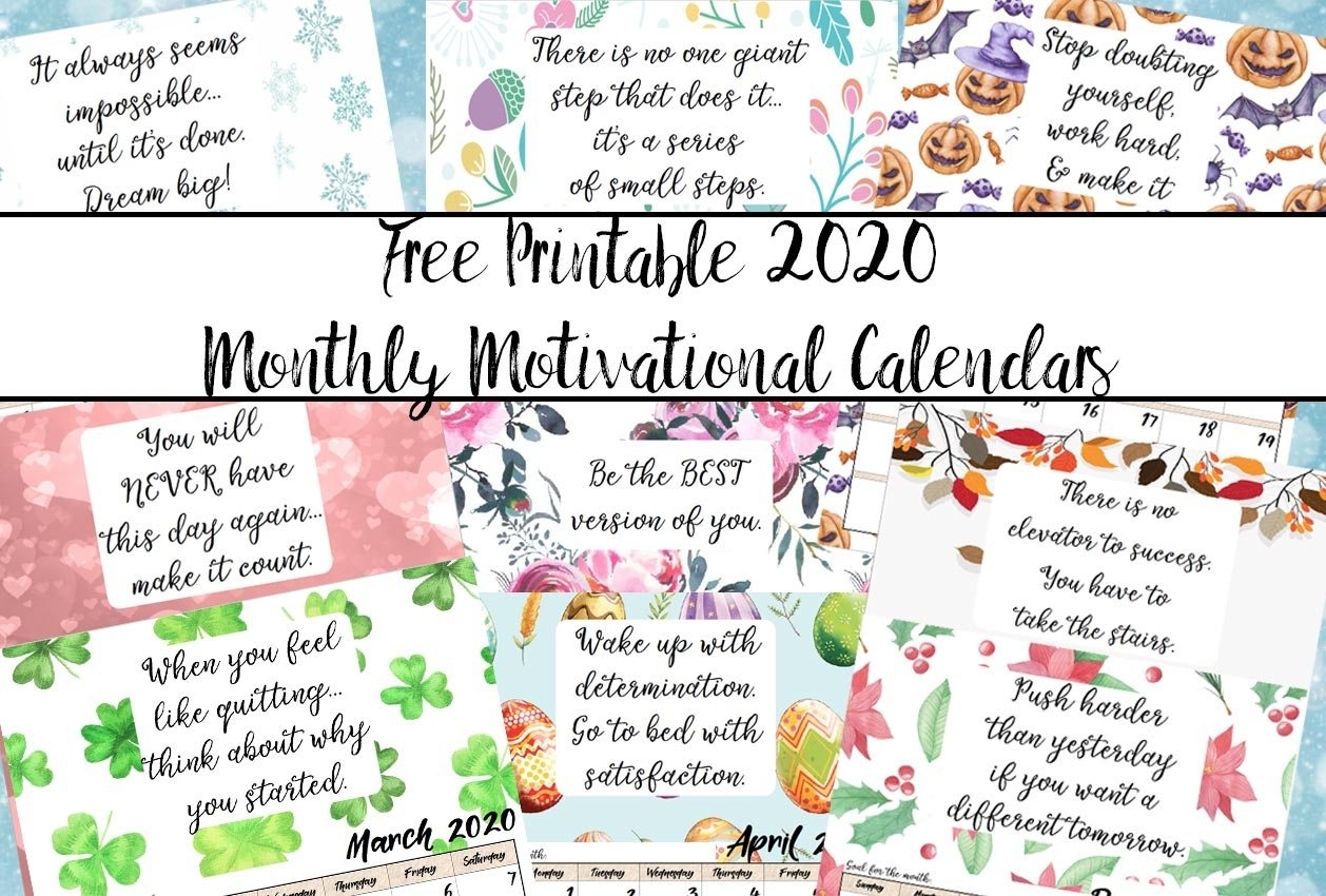 Free Printable 2020 Monthly Motivational Calendars Perky Printable Christmas Activity Calendar 2020