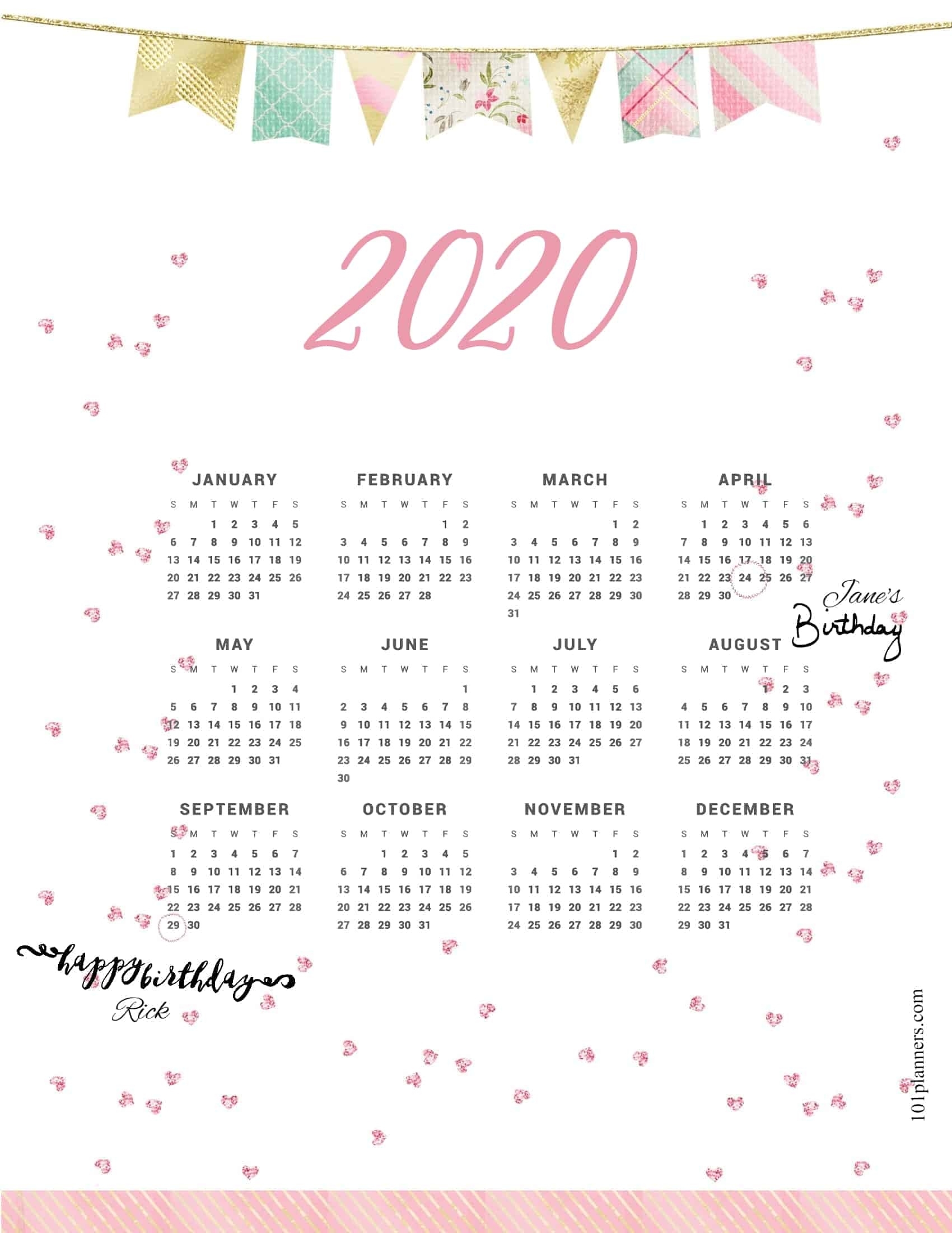 Free Printable 2020 Yearly Calendar At A Glance | 101 Exceptional Printable Countdown To Christmas 2020