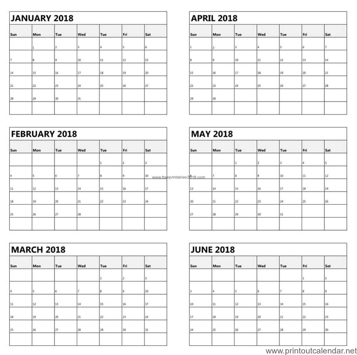 Free Printable 6 Month Calendar | Monthly Printable Calender 6 Month Calendar Page Free Printable