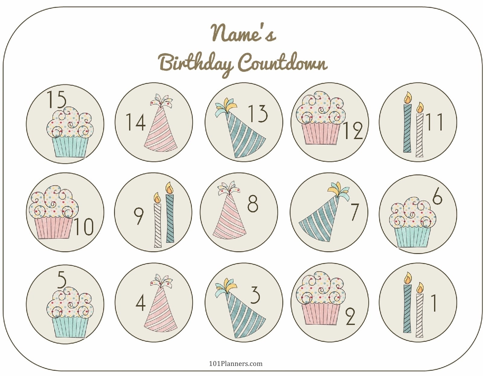 Free Printable Birthday Countdown | Customize Online Exceptional Free Countdown Birthday Calendar Printable