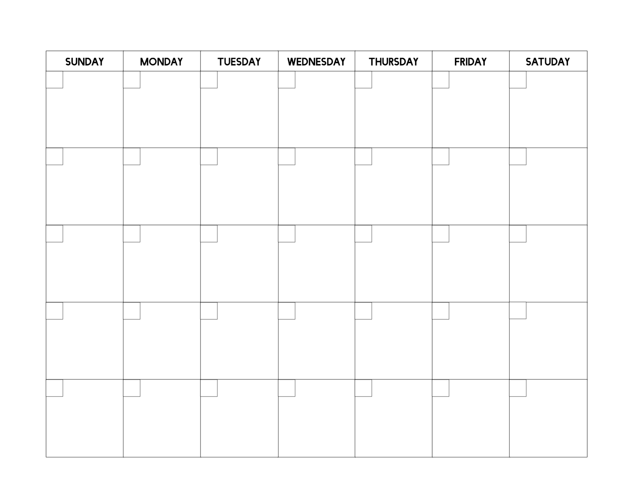 Free Printable Blank Calendar Template - Paper Trail Design Blank Calendar With No Dates