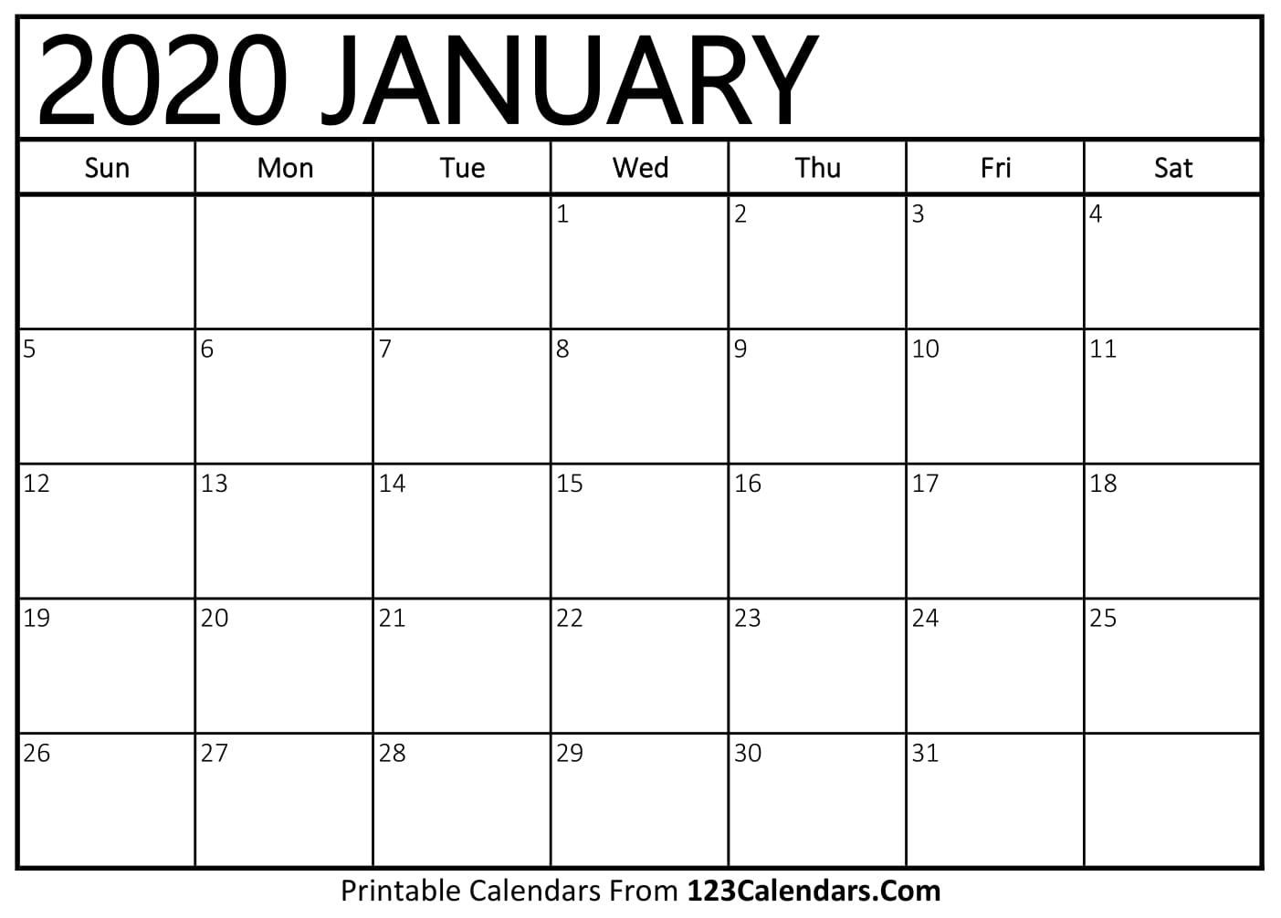Free Printable Calendar | 123Calendars 5 X 7 Blank Printable Calendar