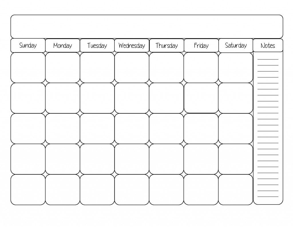 Remarkable Black And White Calendar Template – Printable Blank Calendar ...