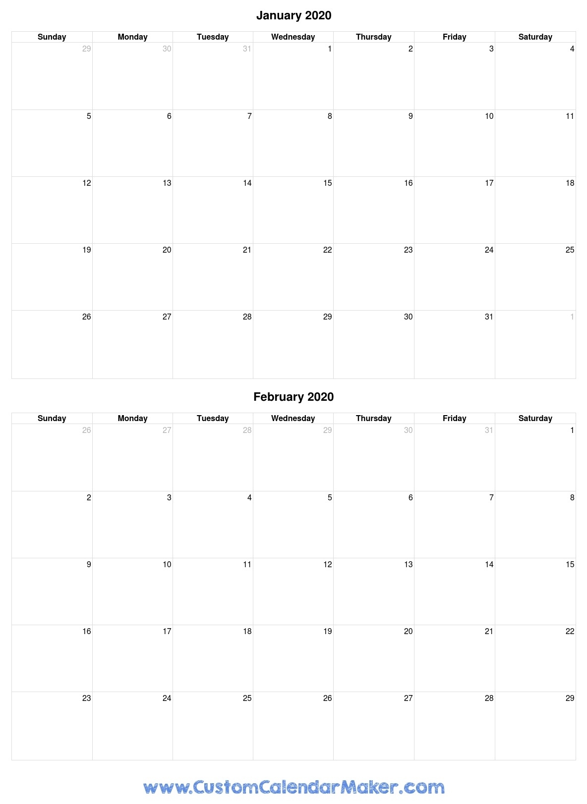 Free Printable Calendars, Blank Pdf Templates To Print A Blank Calendar 2020 Four Months To Page