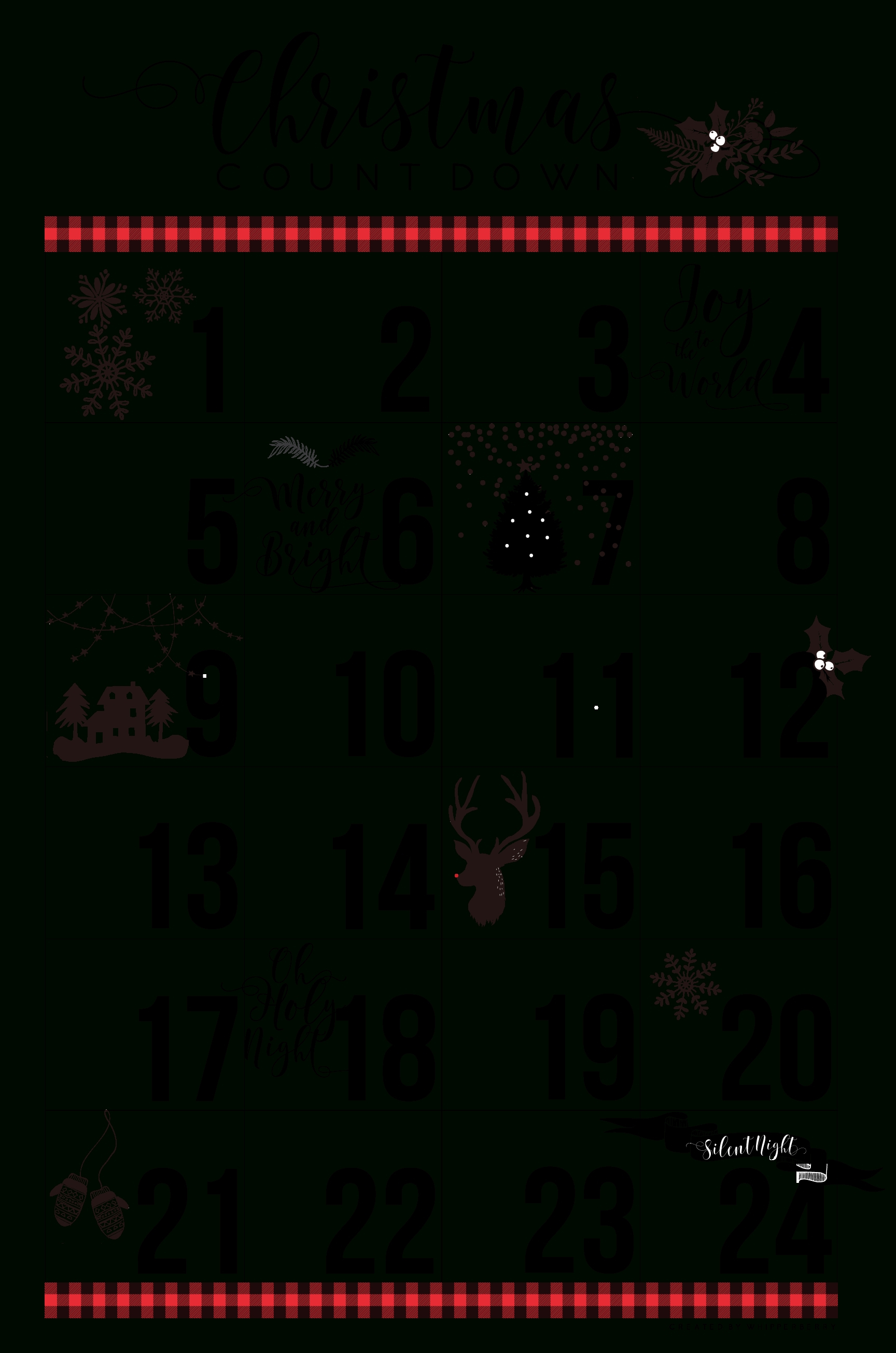 Free Printable Christmas Countdown Calendar - Whipperberry Create A Countdown Calendar Printable