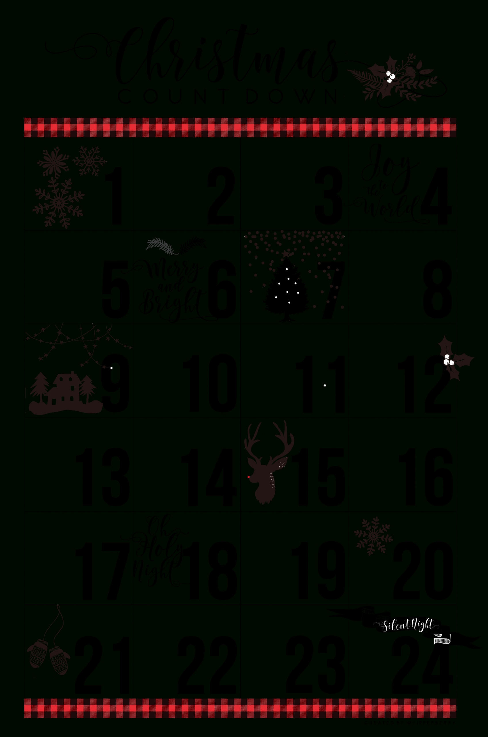 Free Printable Christmas Countdown Calendar - Whipperberry Pattern For Christmas Calendar Countdown Printable