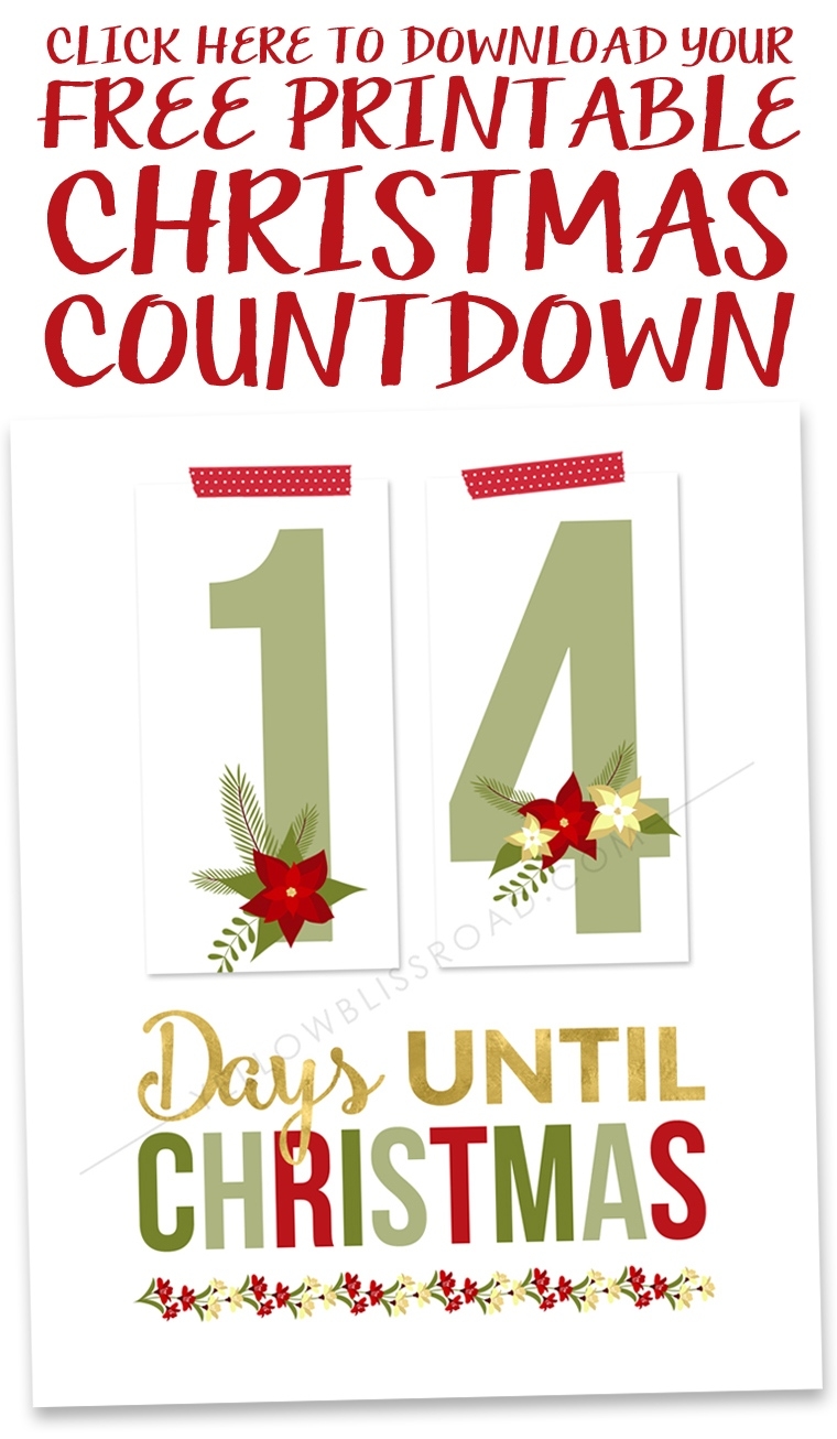 Free Printable Christmas Countdown | Yellowblissroad Impressive Free Printable Christmas Countdown Calendar