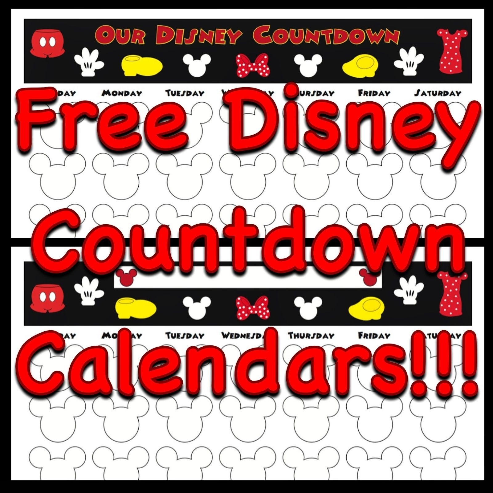 Free, Printable Countdown Calendars To Use For Your Next Free Printable Disneyland Countdown Calendar 2020