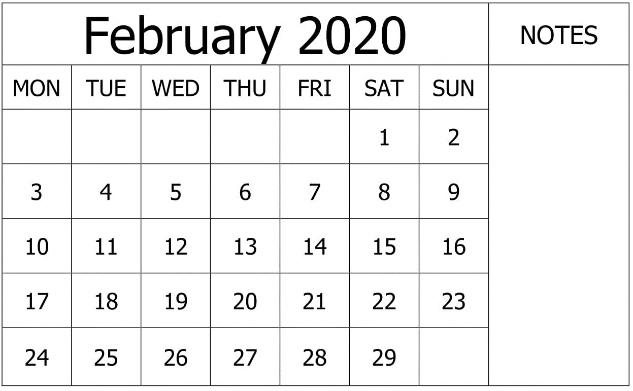 Free Printable February 2020 Calendar By Month – Free Latest Exceptional 2020 Calendar Monthly Printable Free