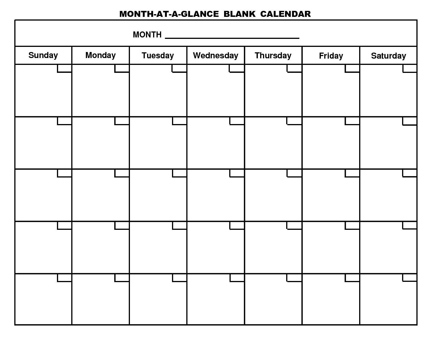 Free Printable Monthly Calendar With Large Boxes Skymaps Exceptional Month At A Glance Blank Calendar