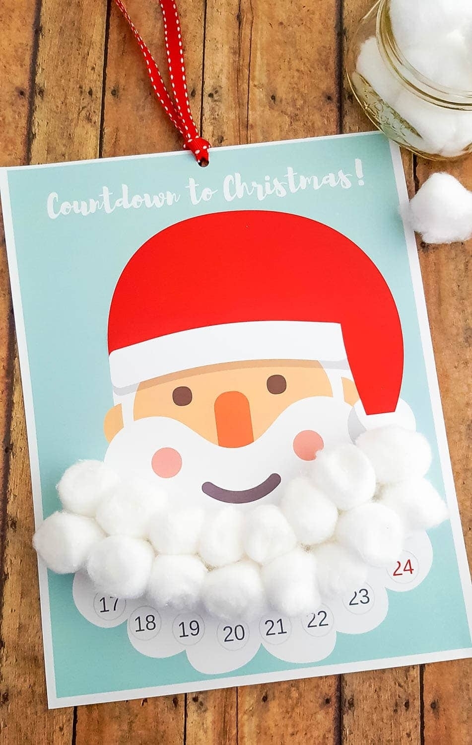 Free Printable Santa Beard Advent Calendar | Diy Countdown Extraordinary Free Countdown To Christmas Calendar