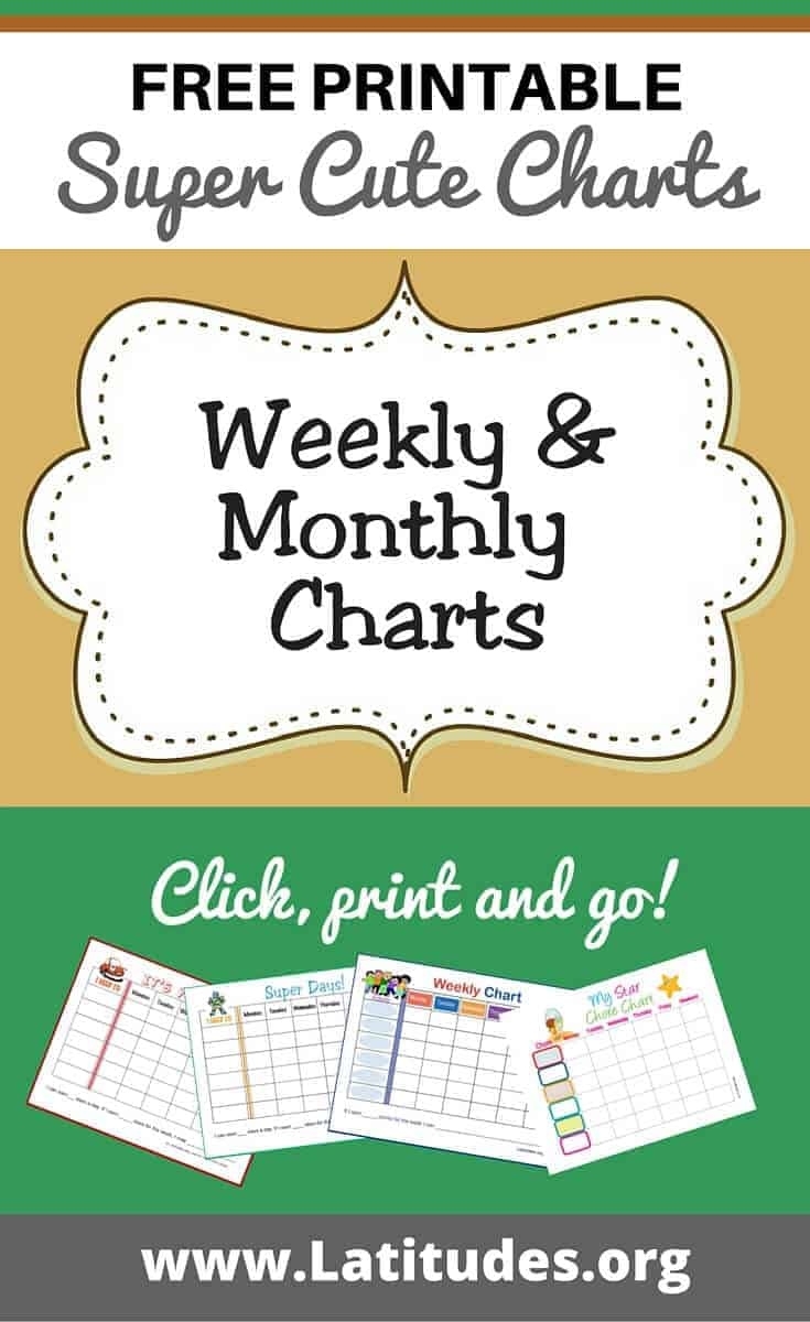 Free Printable Weekly &amp; Monthly Charts For Kids | Acn Latitudes Exceptional Monthly Behaviour Chart For Preteens