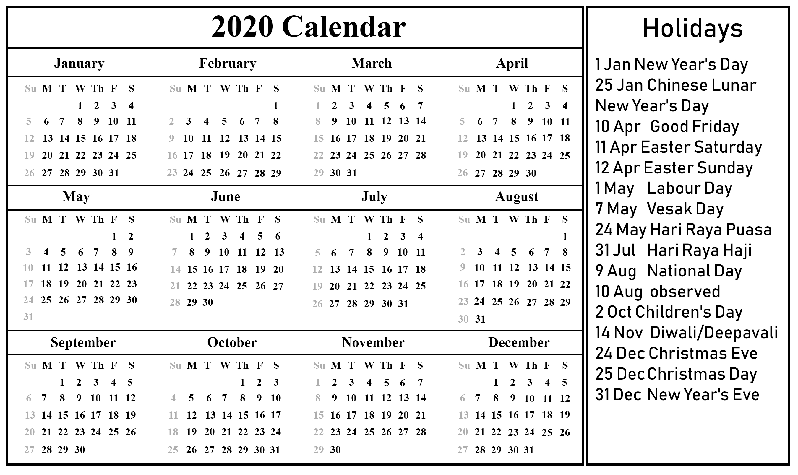 Full List Of March Holidays 2020 Calendar With Festival Printable List Of 2020 Holidays List