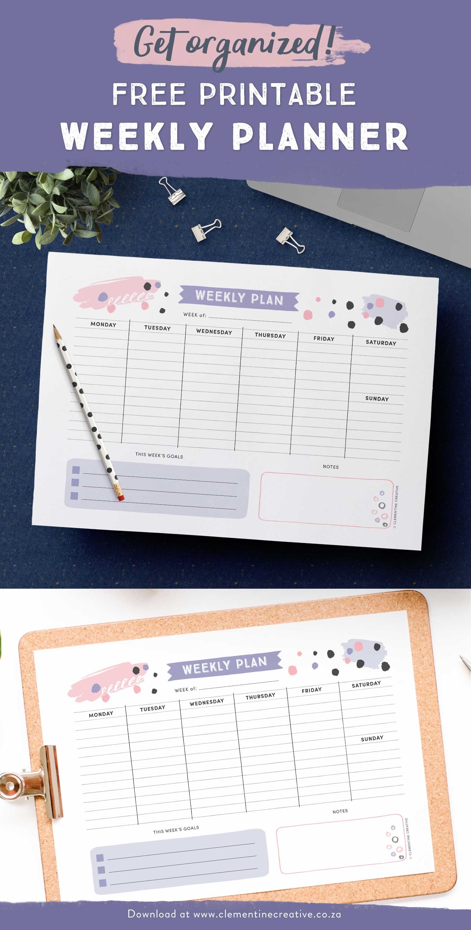 Get Organised With This Free Printable Weekly Planner - Cute Free Printable Bullentin Board Calendars