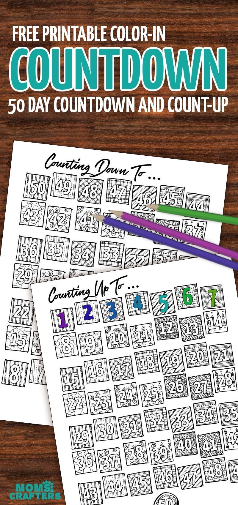 Grab This Fun Color-In Countdown And Progress Tracker Print Off 100 Day Tear Off Calendar