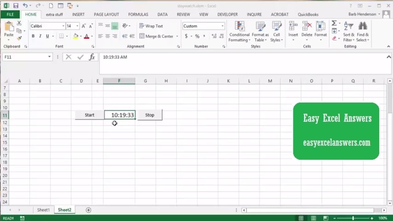 How To Create A Stop Watch In Excel Incredible Creating A Countdown In Excel