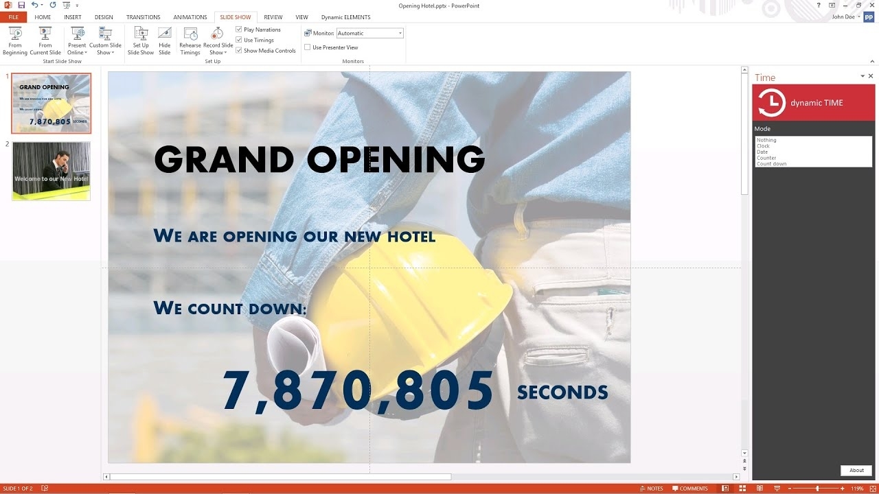 How To Run A Live Countdown Timer In Powerpoint Countdown Calendar For Addition To Power Point