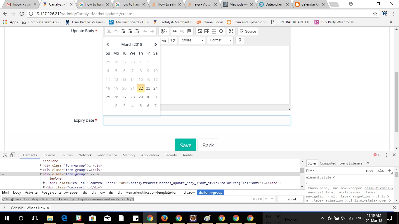 How To Select A Date From Bootstrap Calendar Which Is Read Exceptional How To Create Calander Icon Using Bootstrap
