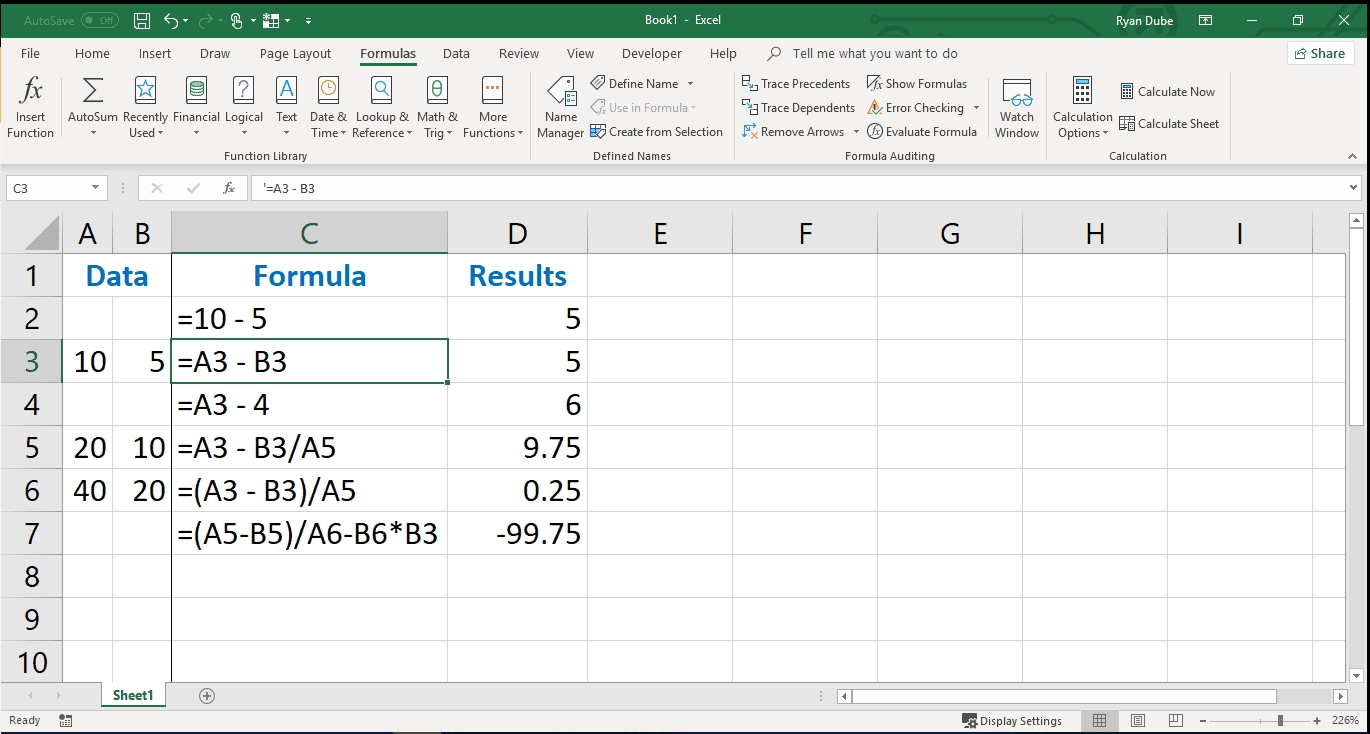 How To Subtract Two Or More Numbers In Excel T Minus Schedule In Excel