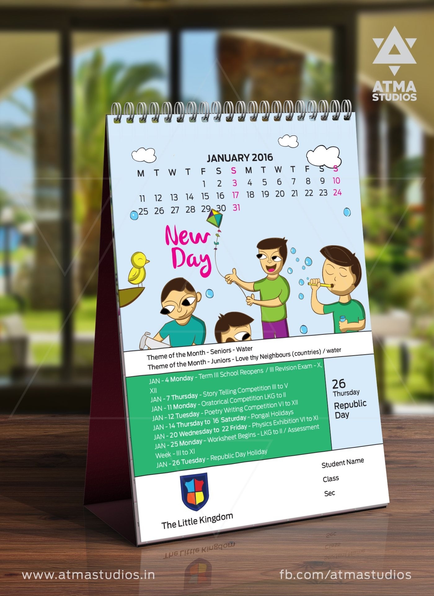 Indian School Calendar Design And Illustration By Atma Dashing Monthly Calendar 2020 Printing People In Coimbatore