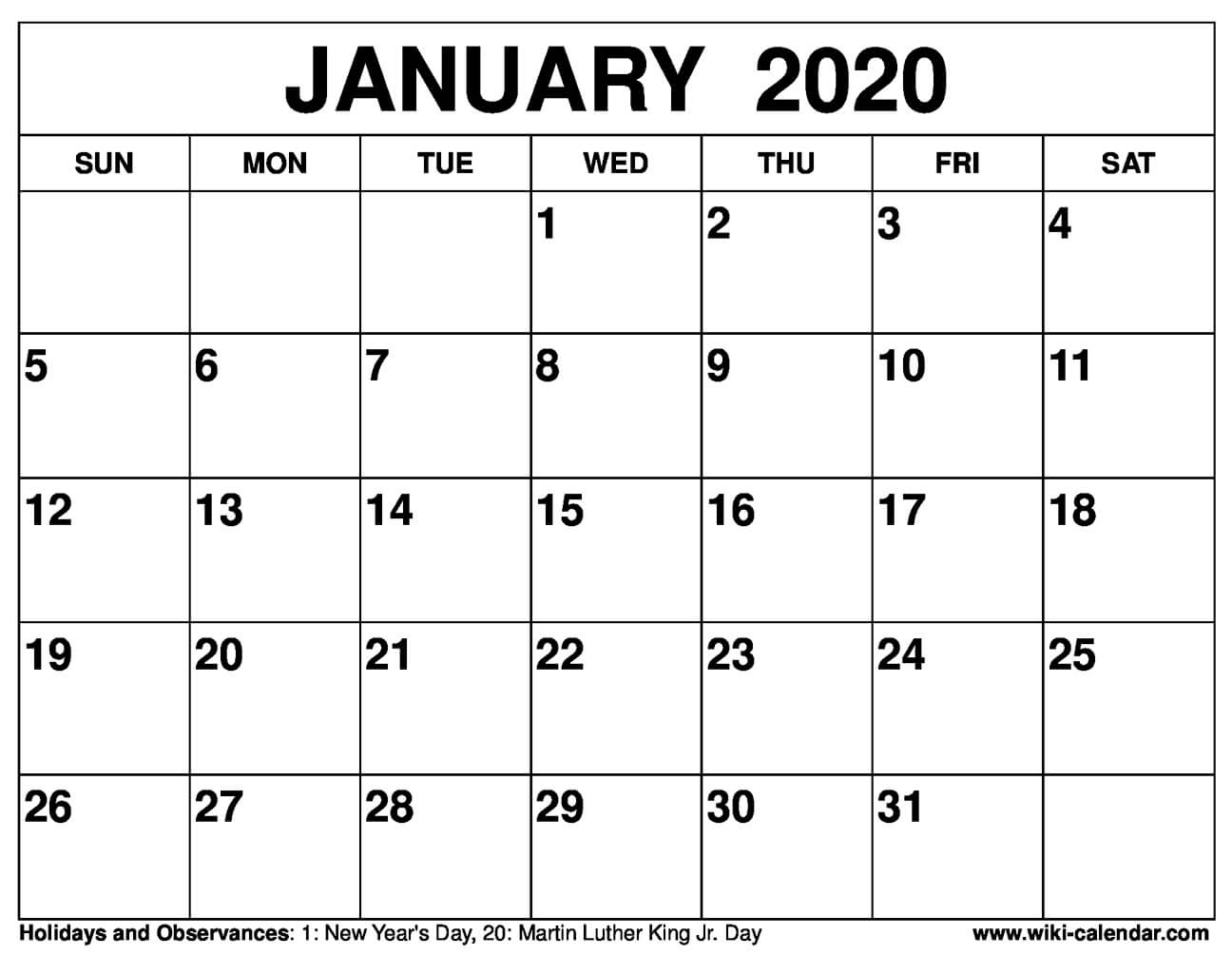 January 2020 Calendar Clipart January 2020 Calendar Printable Free