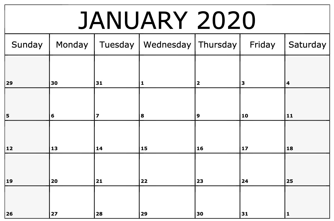 January 2020 Calendar Printable Template In Pdf Word Excel Perky 2020 Monthly Calendar Template Word