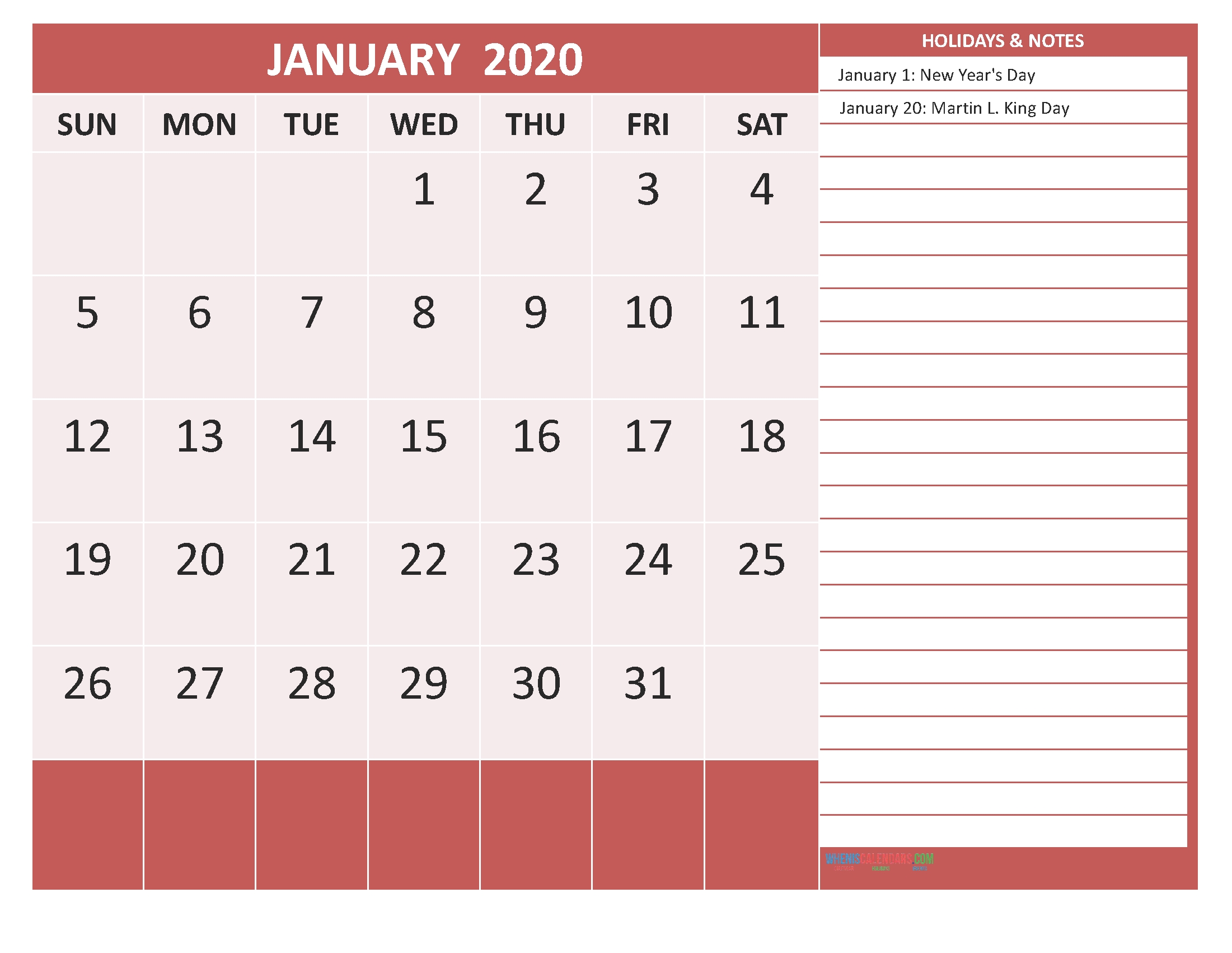 January 2020 Calendar With Holidays Free Printable By Word Printable Jewish Holidays Calendar 2020 Condenced
