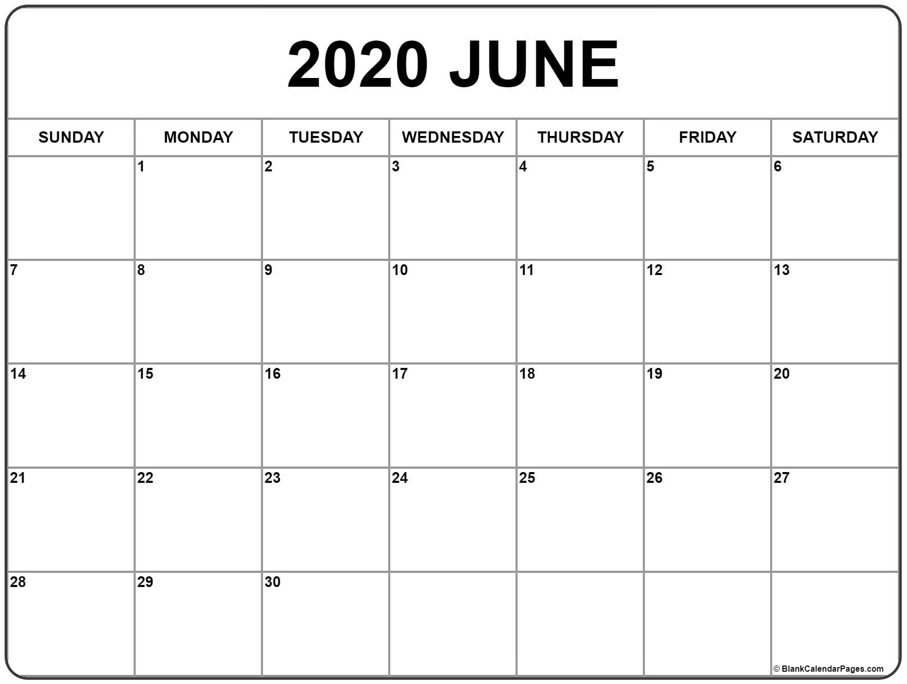 June 2020 Calendar | Free Printable Monthly Calendars Incredible June 2020 Calendar Canada