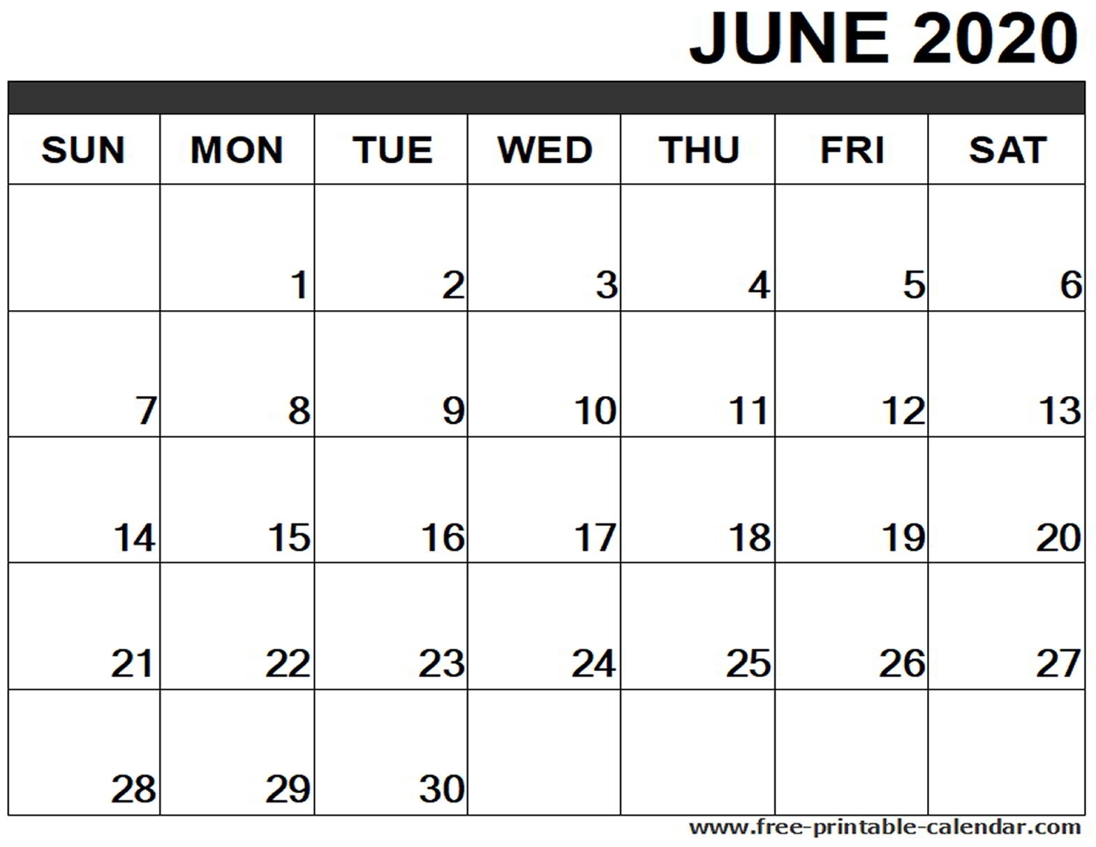 June 2020 Calendar Printable - Free-Printable-Calendar Incredible June 2020 Calendar Canada